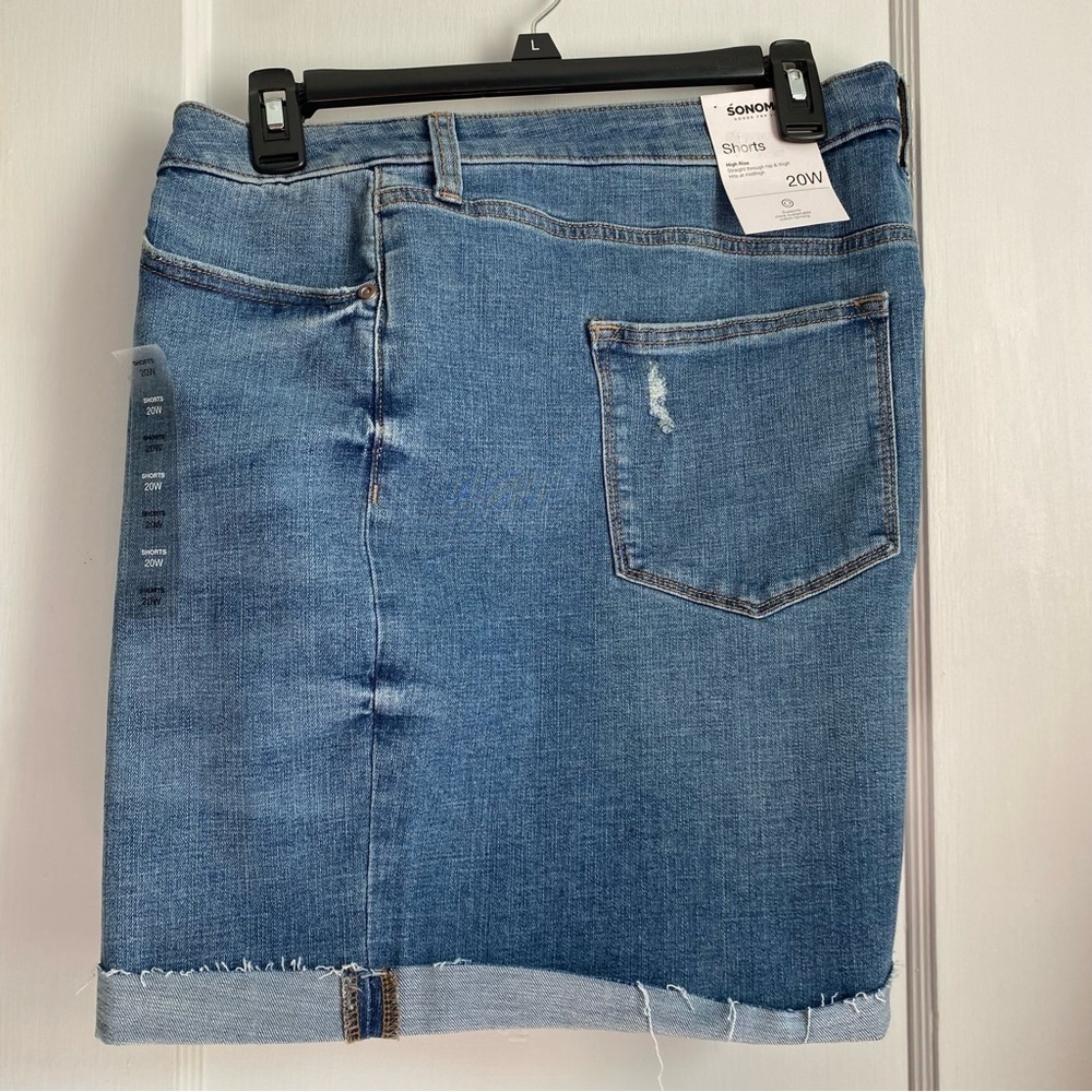 NWT Plus Size Sonoma Premium High-Waist Denim Shorts, Size: 20W, 5” inseam